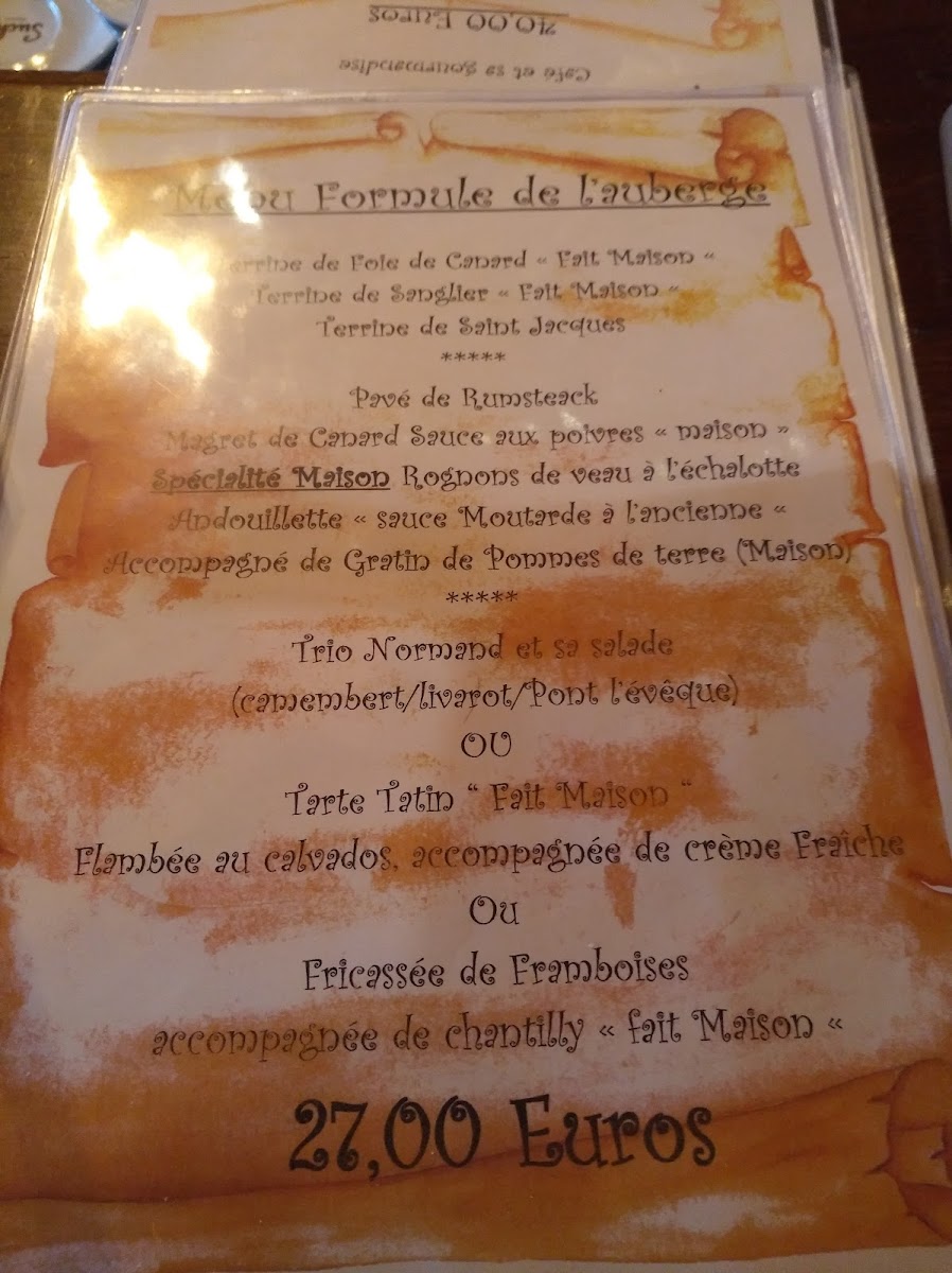 L'Auberge de la Vallée Photo Menu 10