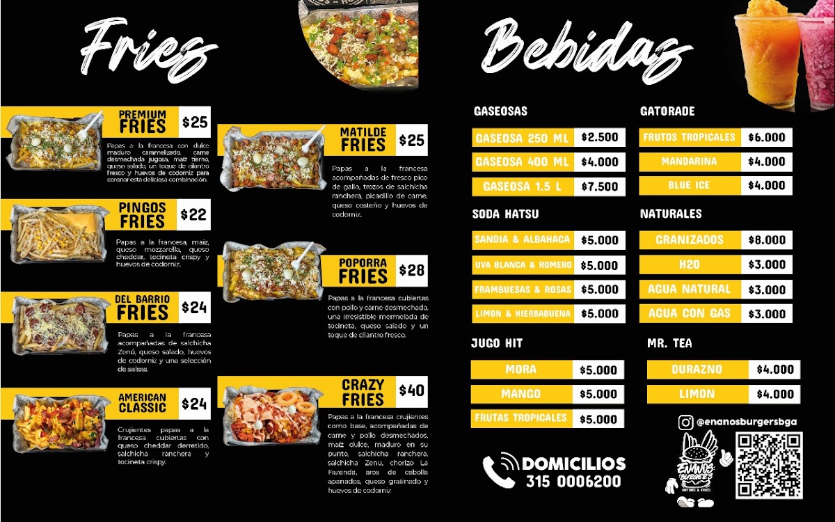 Enanos Burger's Photo Menu 1