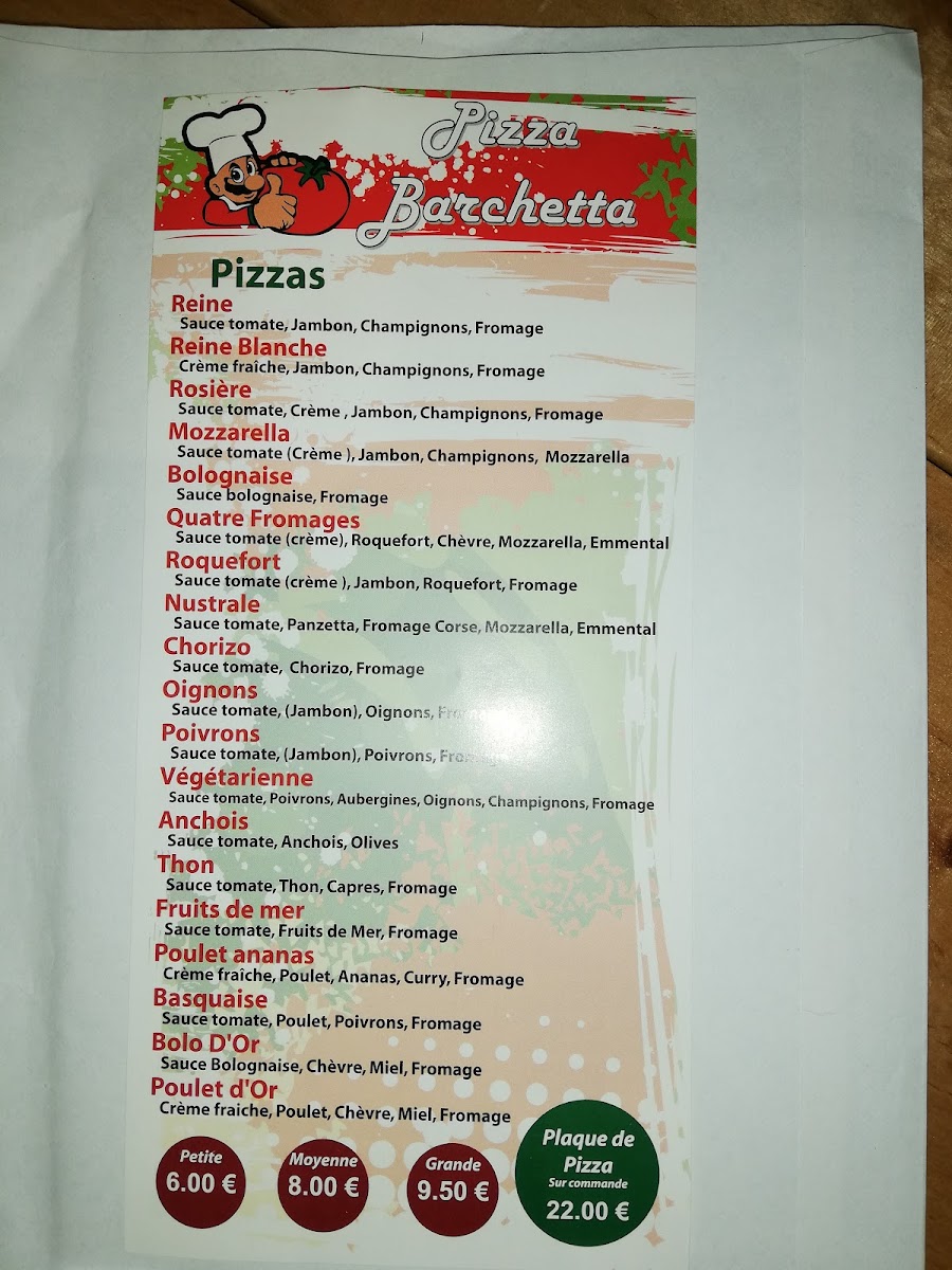 Pizza Barchetta Photo Menu 3