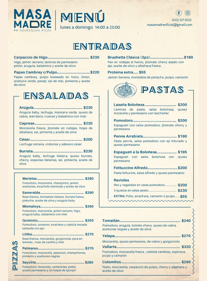 Masa Madre Photo Menu 1