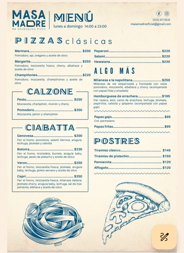 Masa Madre Photo Menu 2
