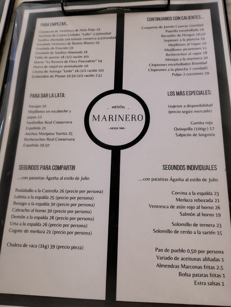 MESÓN MARINERO. Photo Menu 3
