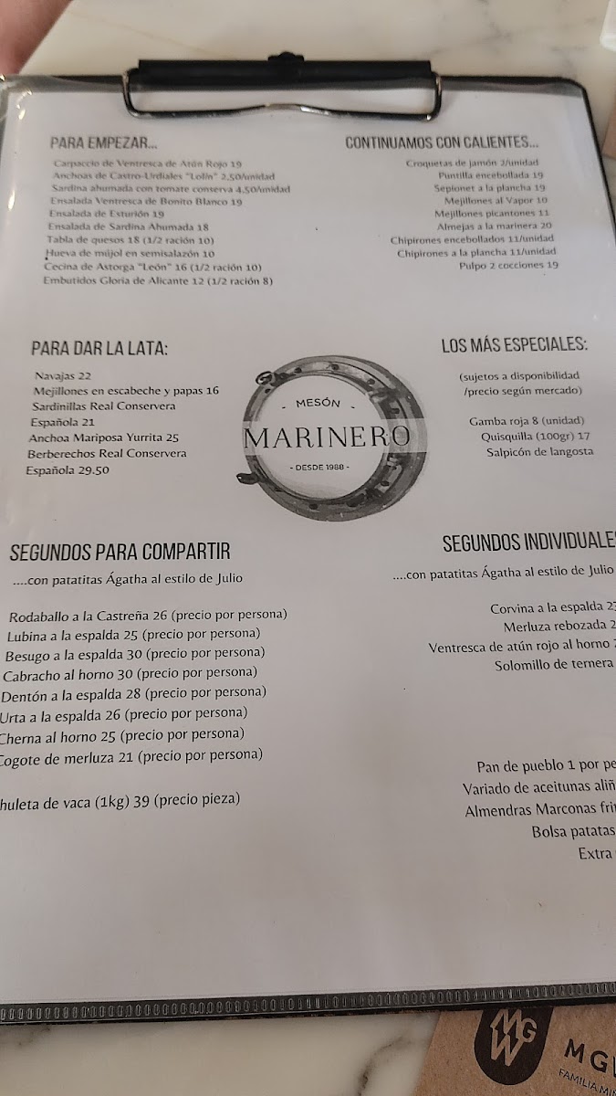 MESÓN MARINERO. Photo Menu 6