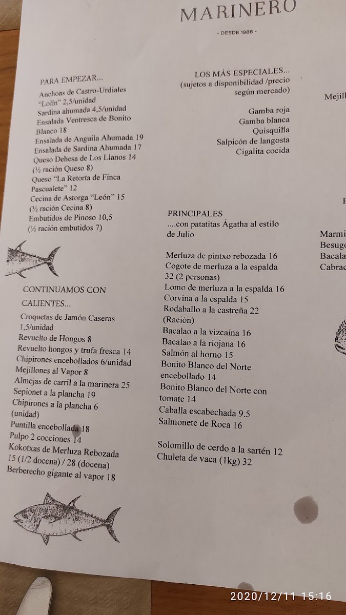 MESÓN MARINERO. Photo Menu 7