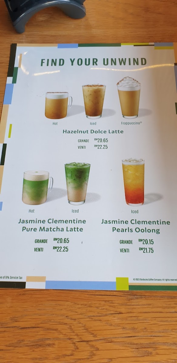 Starbucks DT Malim Jaya Photo Menu 3
