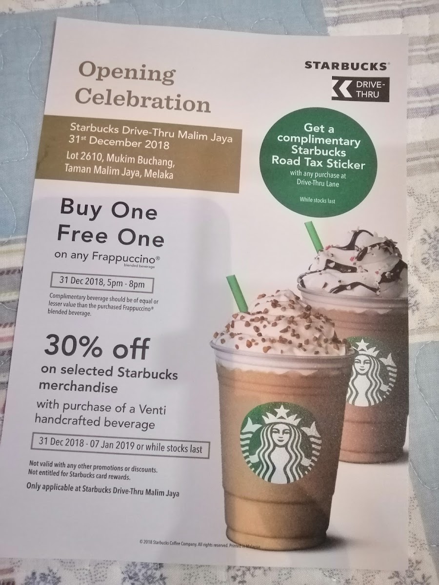 Starbucks DT Malim Jaya Photo Menu 5