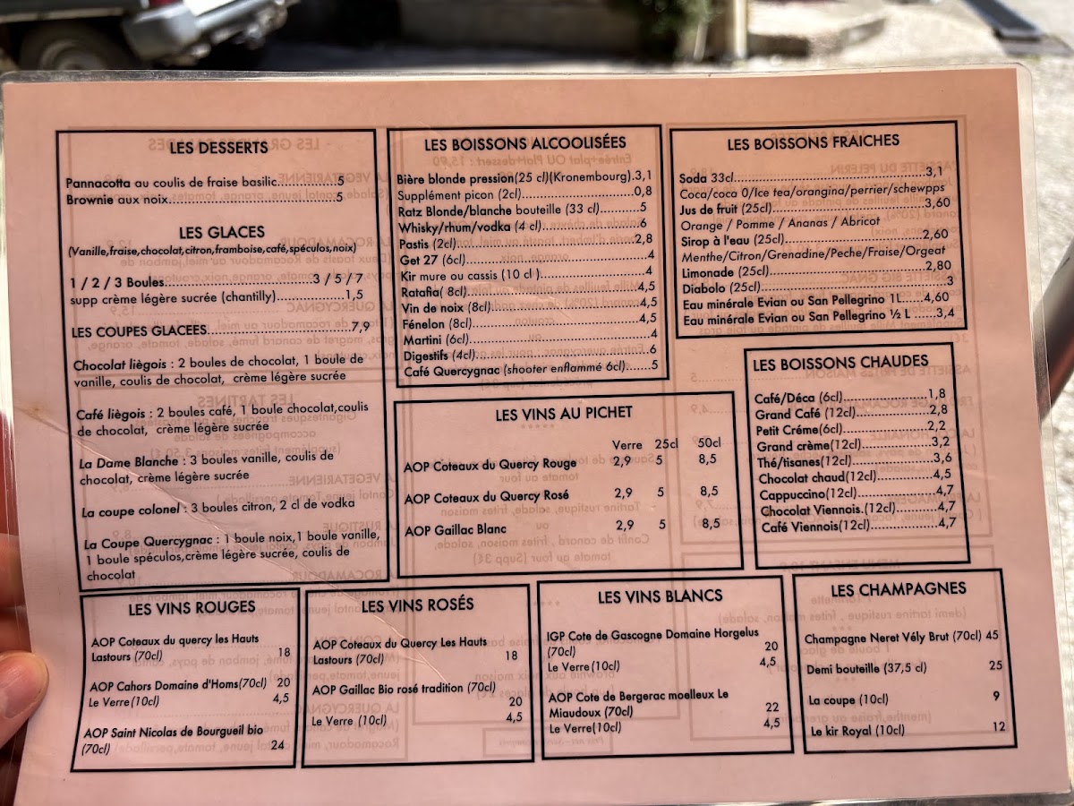 Le Quercygnac Photo Menu 1