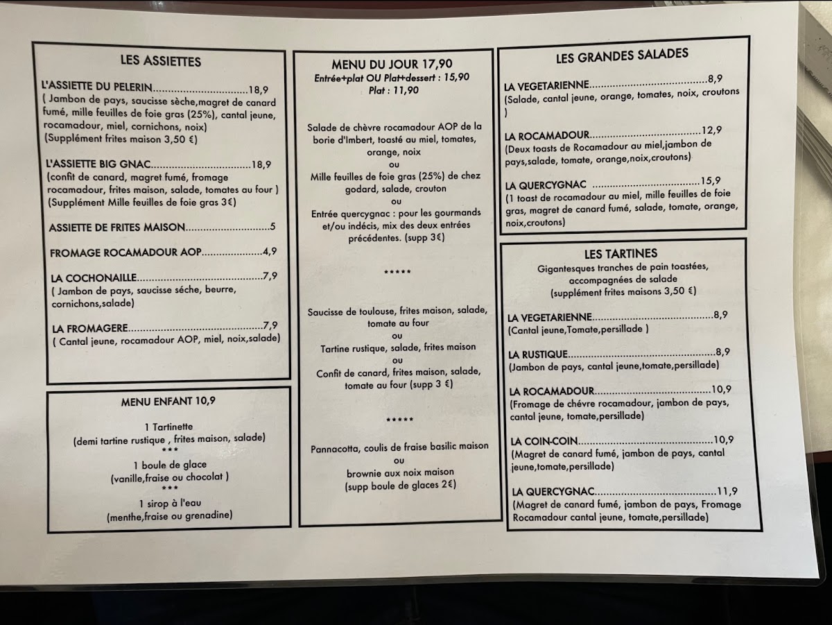 Le Quercygnac Photo Menu 3