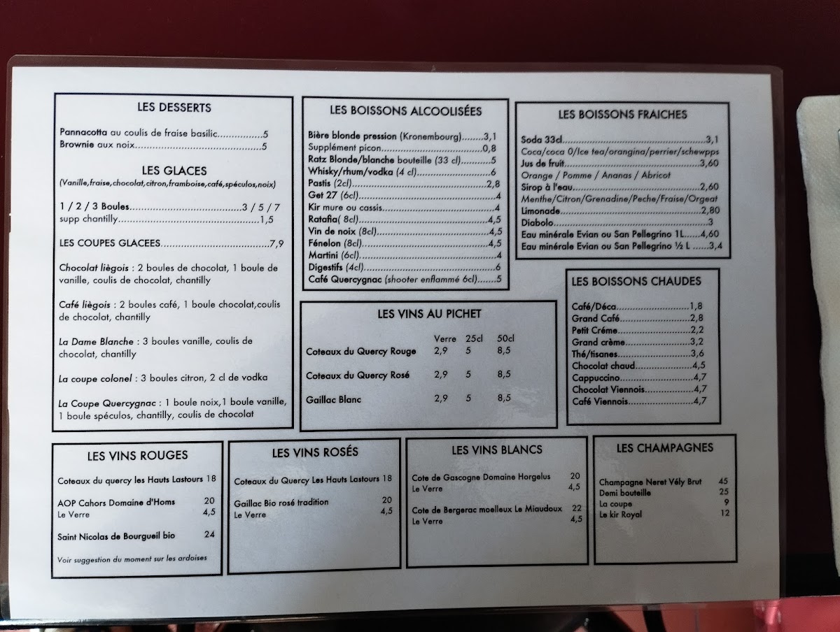 Le Quercygnac Photo Menu 7