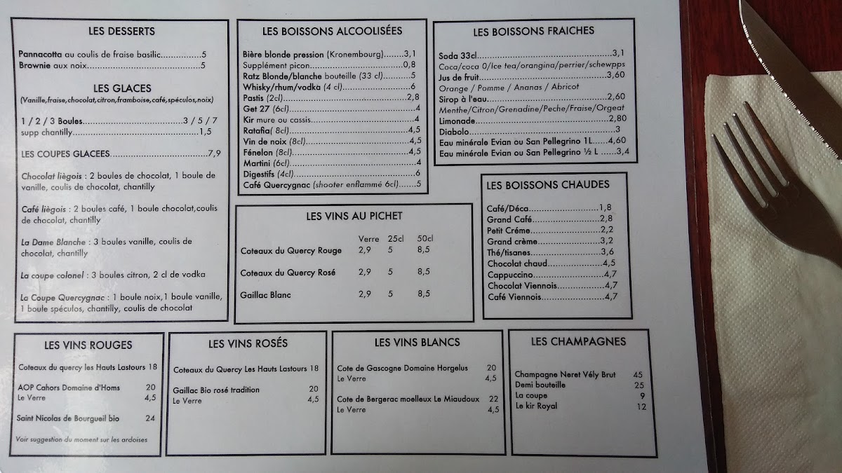 Le Quercygnac Photo Menu 8