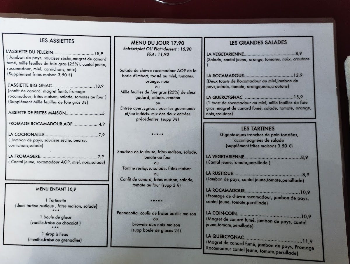 Le Quercygnac Photo Menu 9