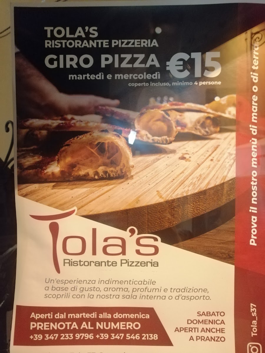 Tola's Pizzeria Ristorante Photo Menu 5