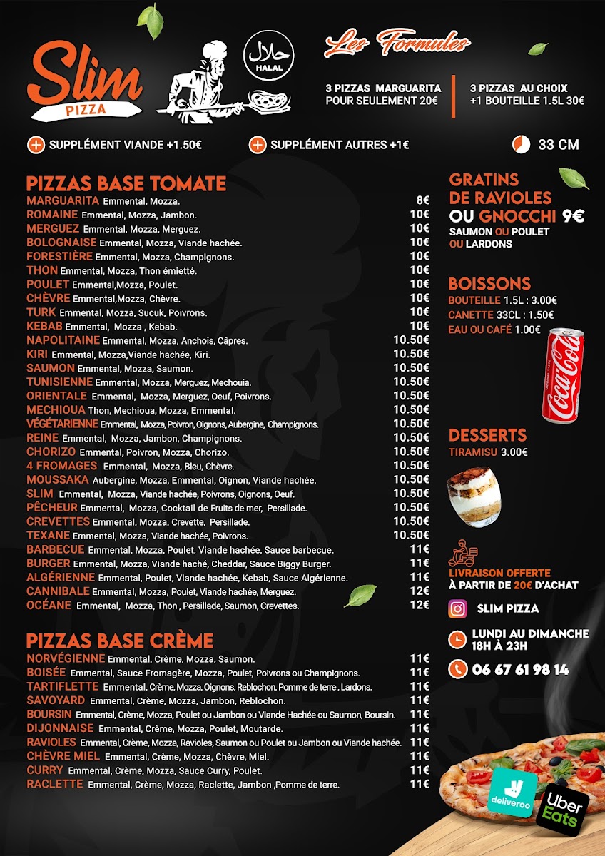 Slim pizza Photo Menu 1