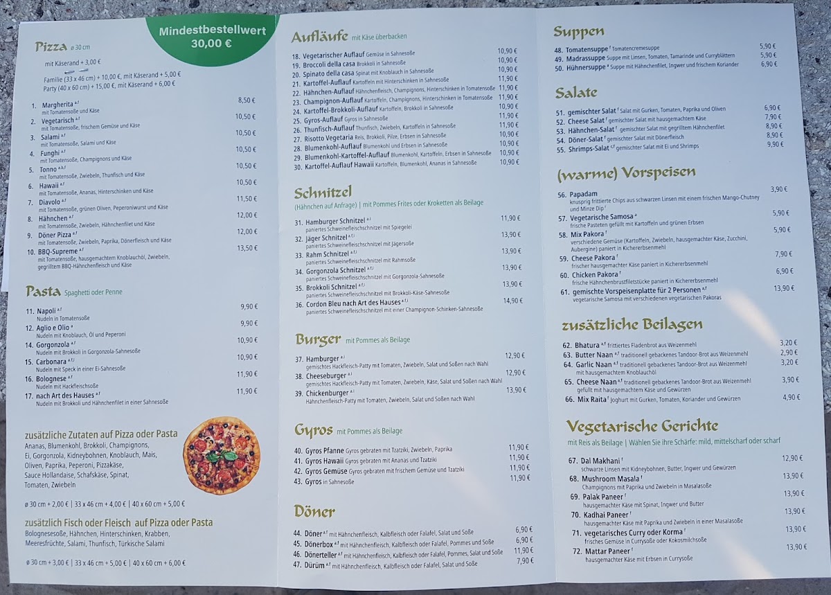 The Taste of India Photo Menu 1