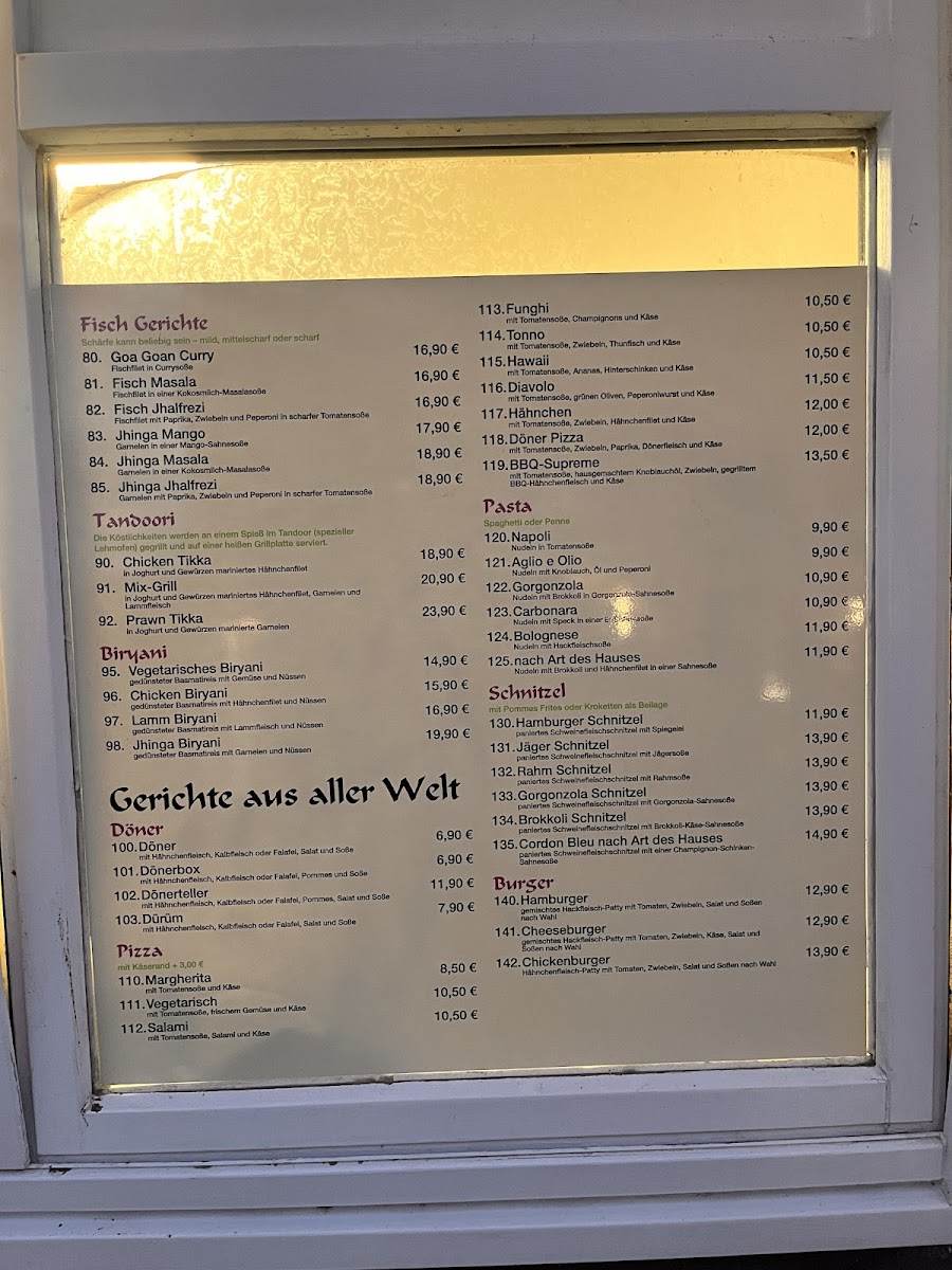 The Taste of India Photo Menu 2