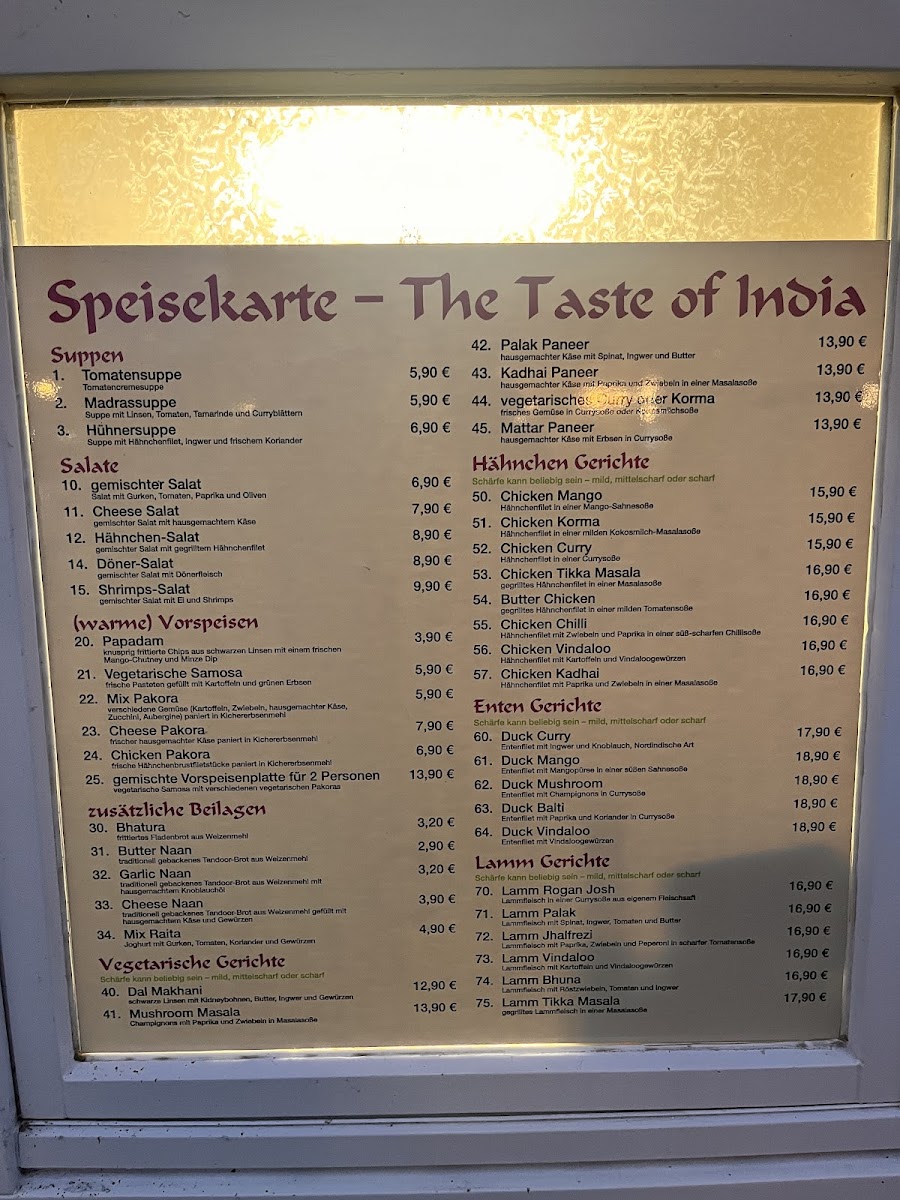 The Taste of India Photo Menu 3