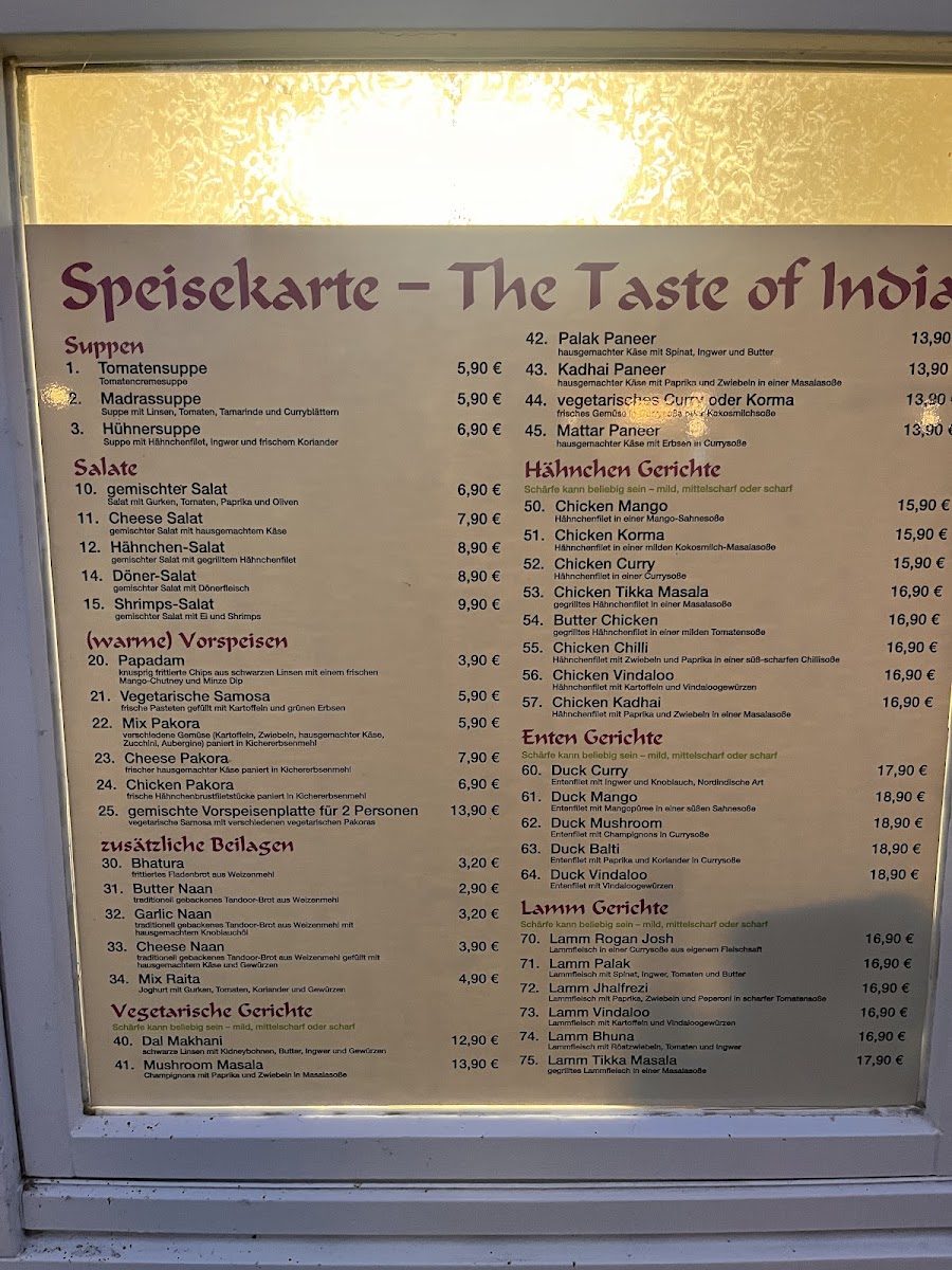 The Taste of India Photo Menu 4