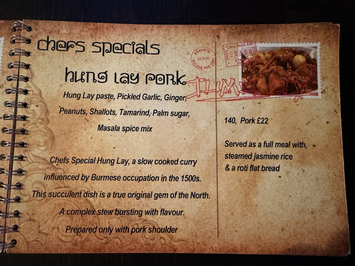 Jumunjy Thai Restaurant & Bar @ The Old Post Office Photo Menu 2