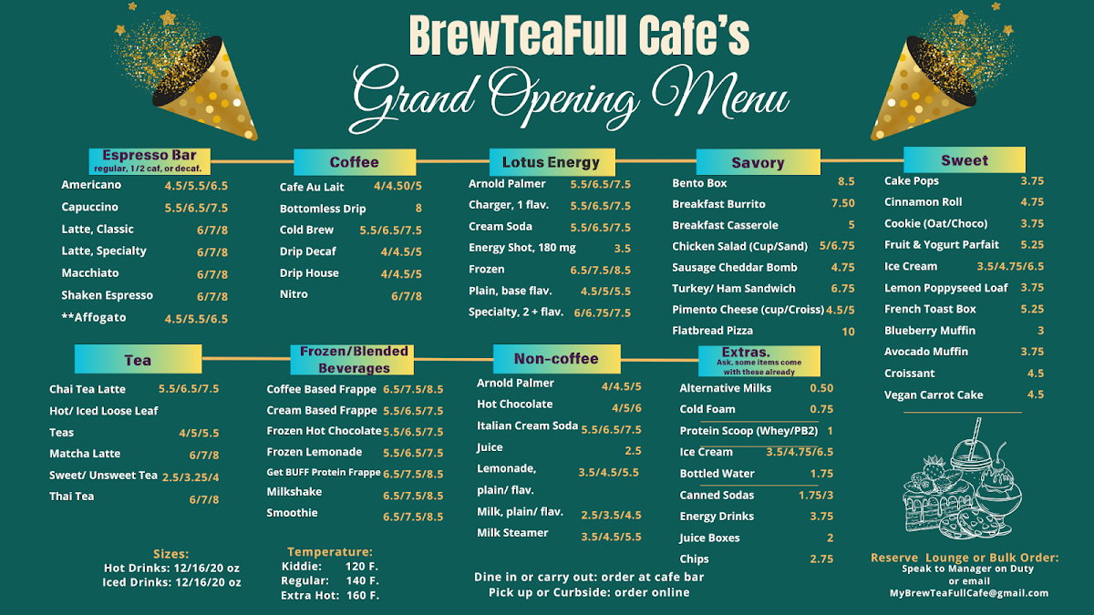 BrewTeaFull Cafe, at BUFF Event Center Photo Menu 3