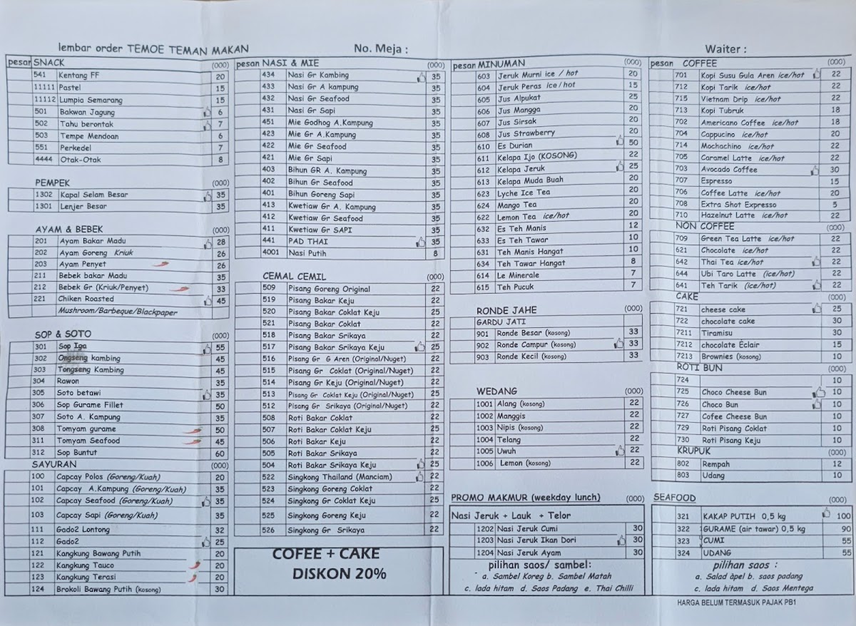 Temoe Teman Makan Photo Menu 1