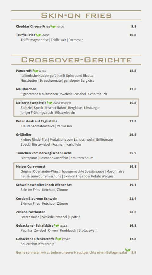 Meiser Altstadt Brasserie Photo Menu 3