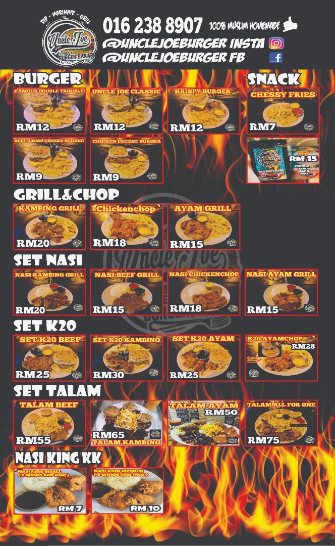 Uncle Joe Burger Sinsuran Photo Menu 3
