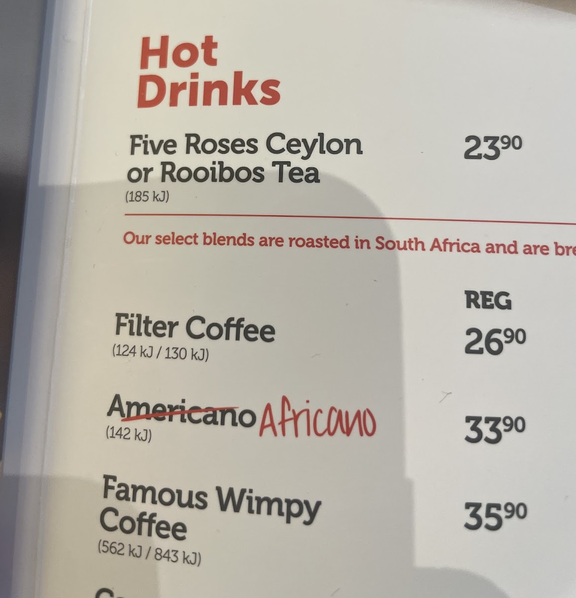 Wimpy Sandton City Halaal Photo Menu 3