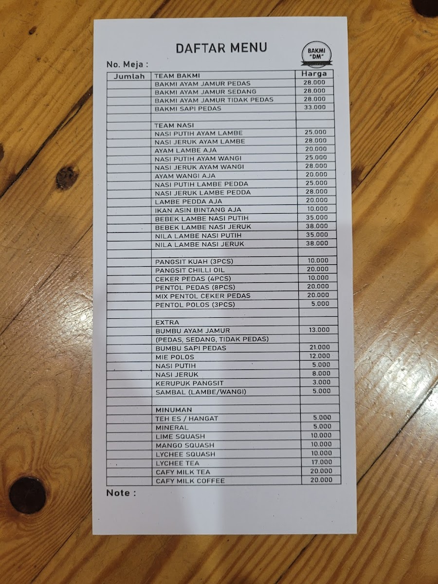Bakmi DM 2 Photo Menu 3