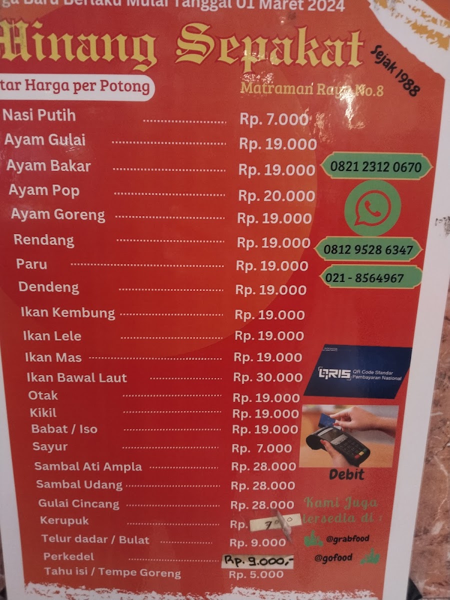 Rumah Makan Minang Sepakat Photo Menu 8
