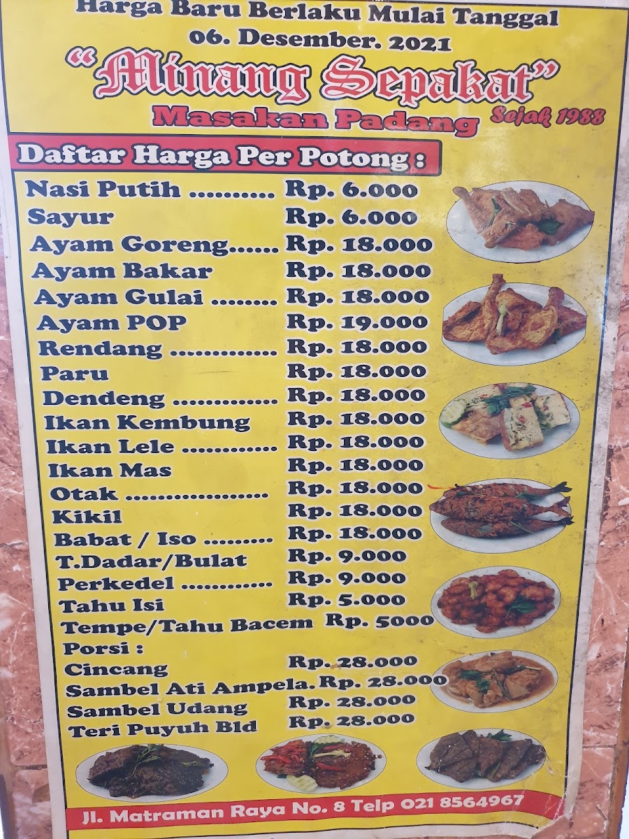 Rumah Makan Minang Sepakat Photo Menu 9