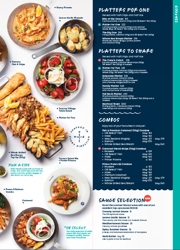 Ocean Basket Langenhoven Park Photo Menu 2
