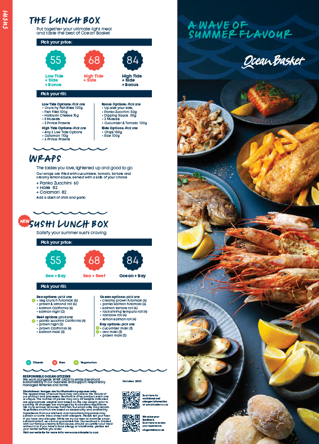 Ocean Basket Langenhoven Park Photo Menu 6