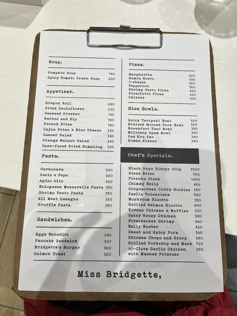 Miss Bridgette, Photo Menu 7