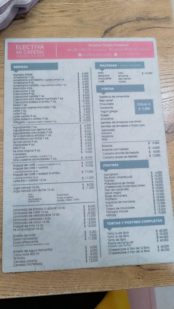 Electiva Café Photo Menu 3