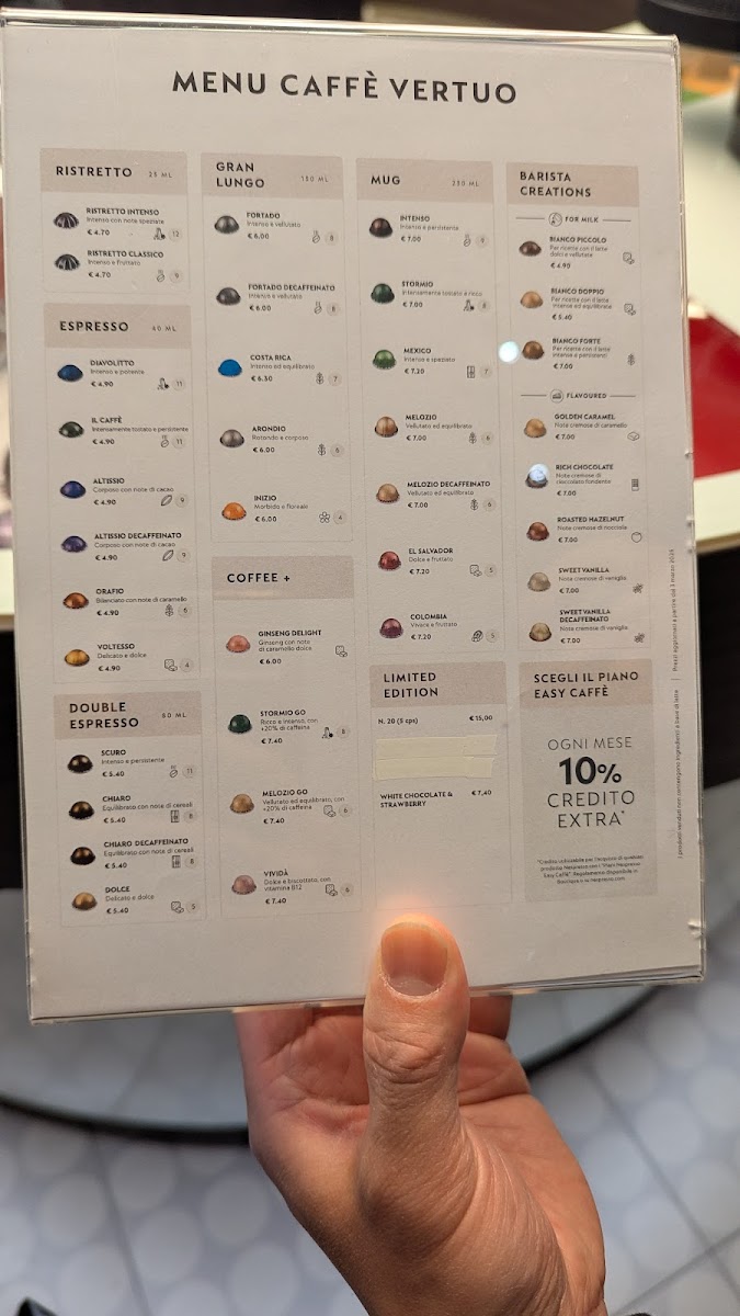 Boutique Nespresso Firenze Photo Menu 1
