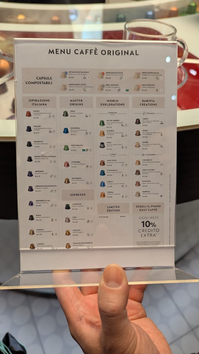 Boutique Nespresso Firenze Photo Menu 2
