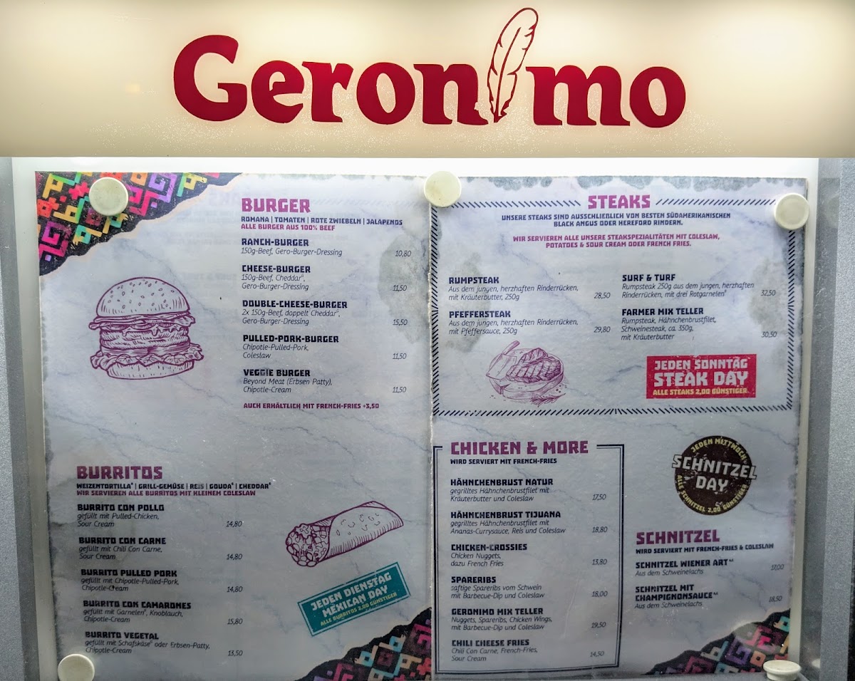 Geronimo Restaurant & Cocktailbar Photo Menu 1