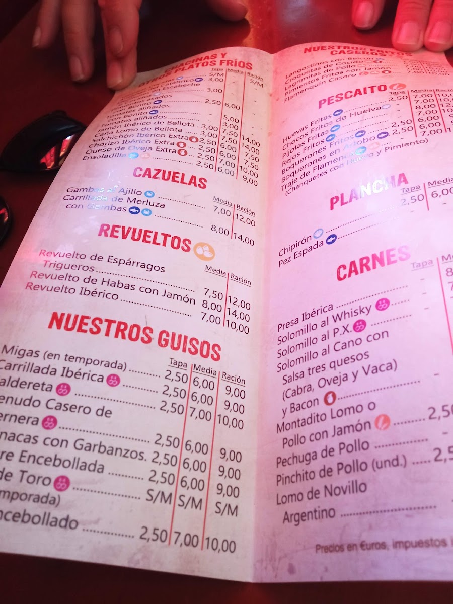 Bodega Bar El Cano Photo Menu 2