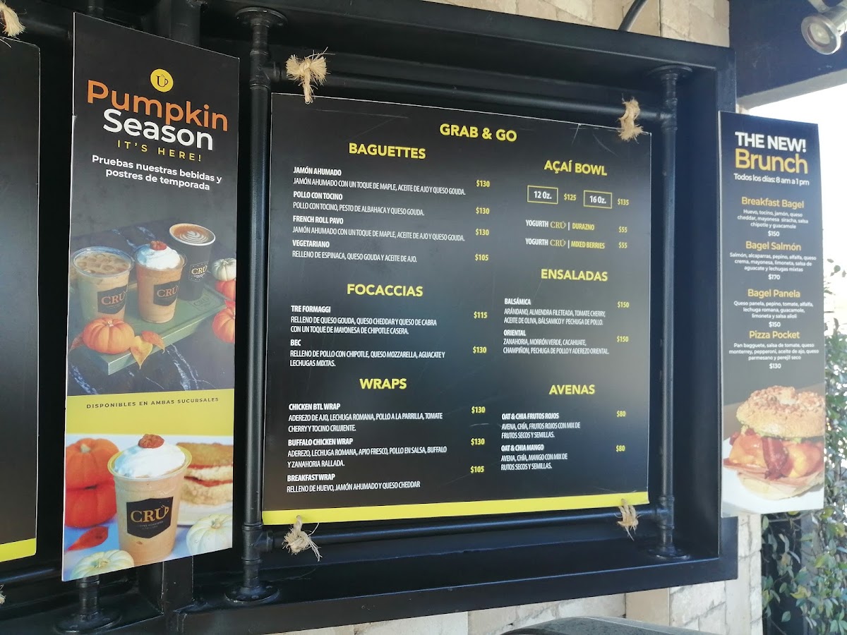 Cru Coffee Roasters & Cellars Photo Menu 1