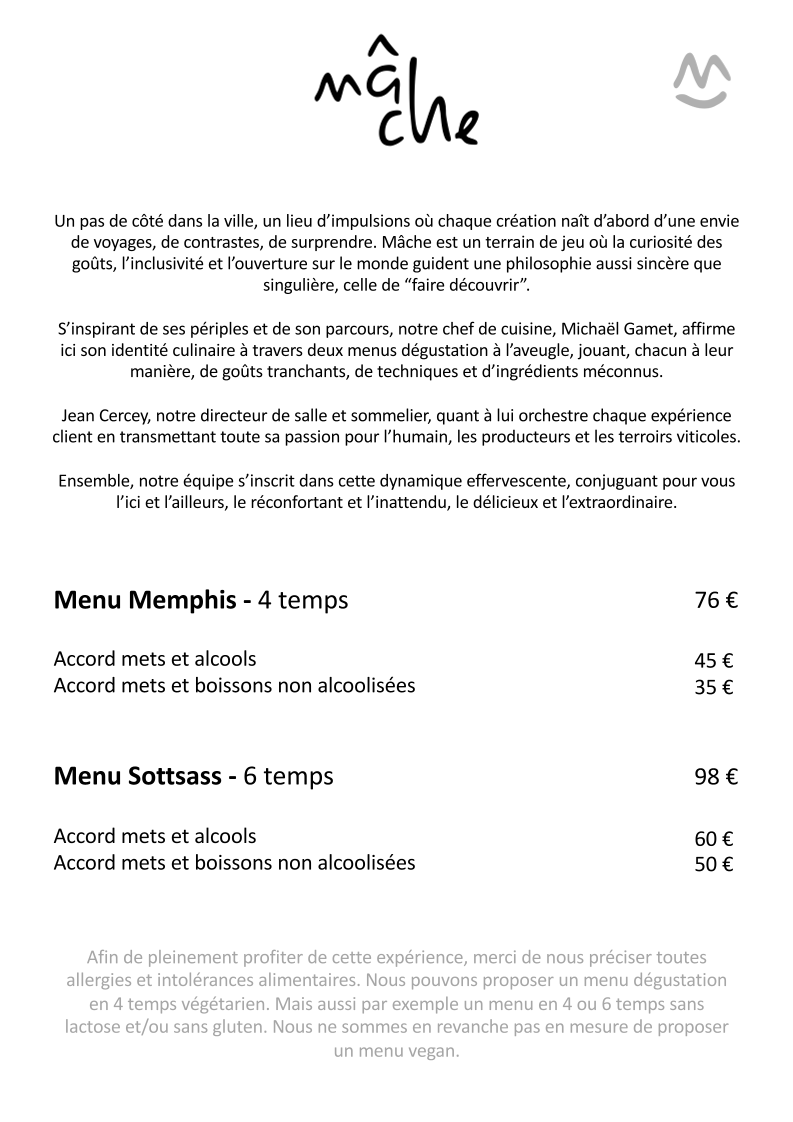 Restaurant Mâche Photo Menu 2