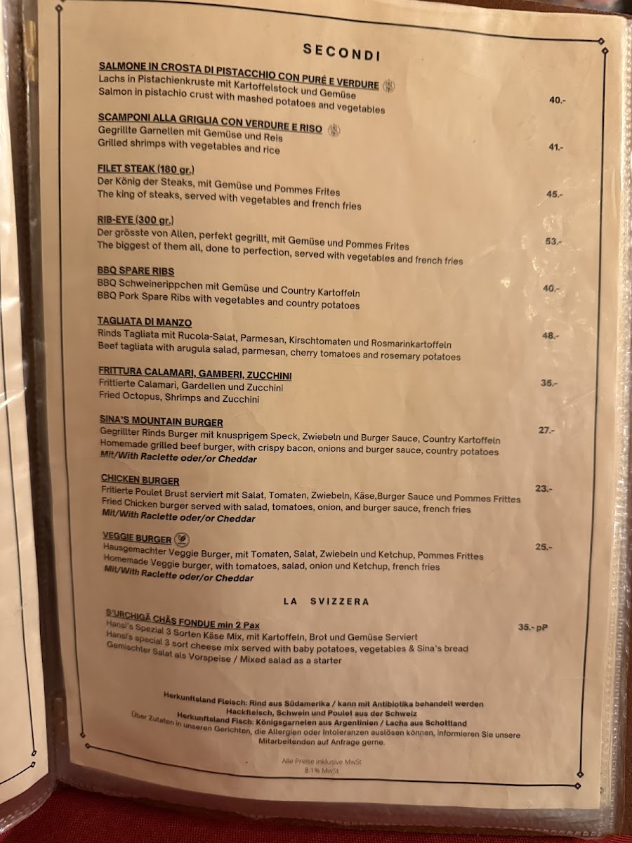 Ristorante Da Sina Photo Menu 2