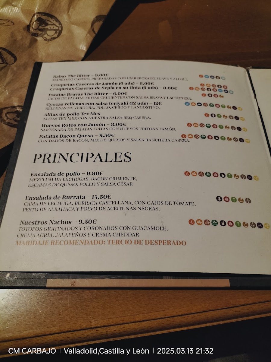 The Bitter Barrel Photo Menu 2