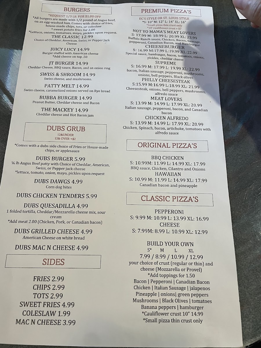 EC's Bar & Grill Photo Menu 5
