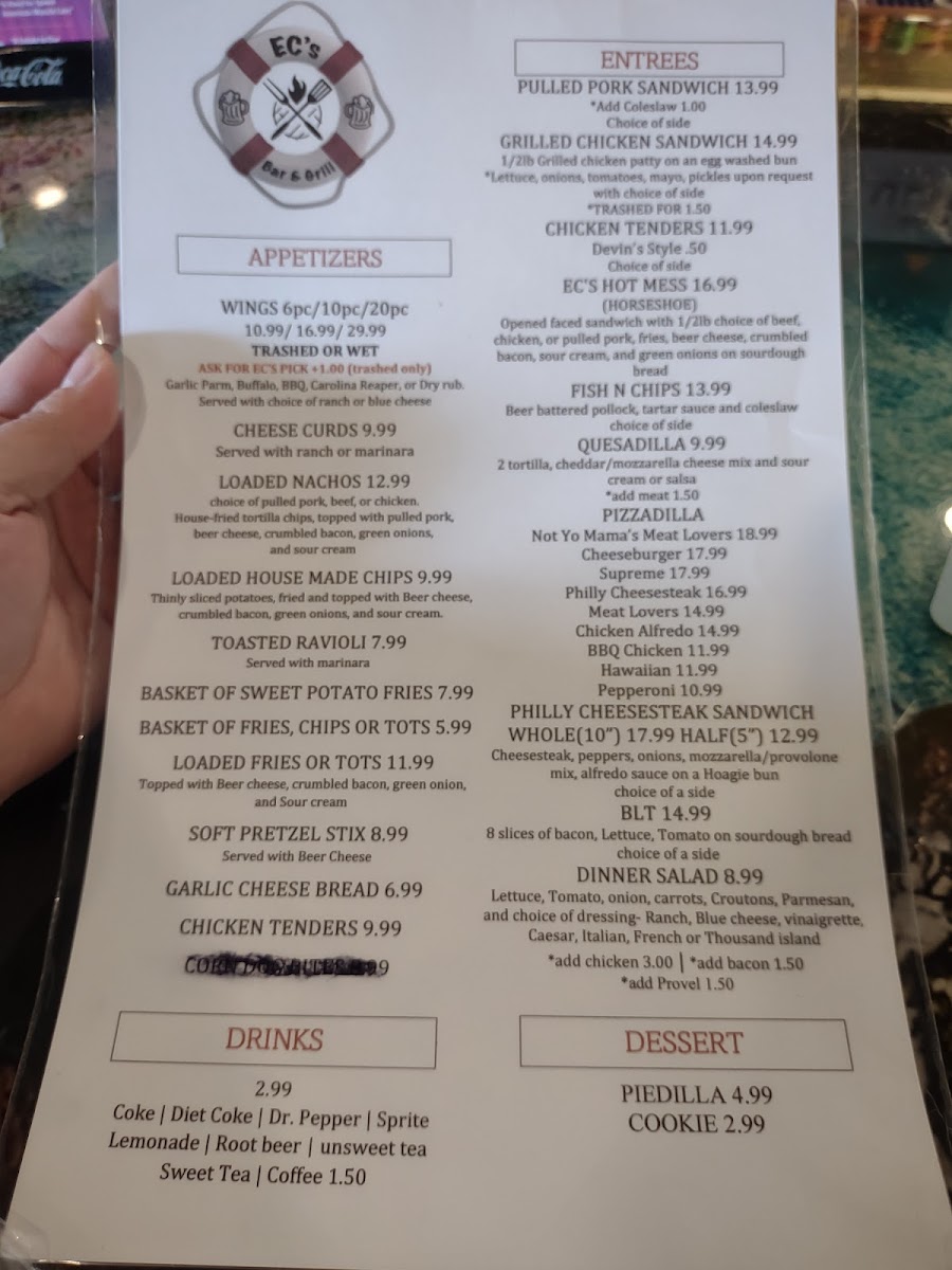 EC's Bar & Grill Photo Menu 9