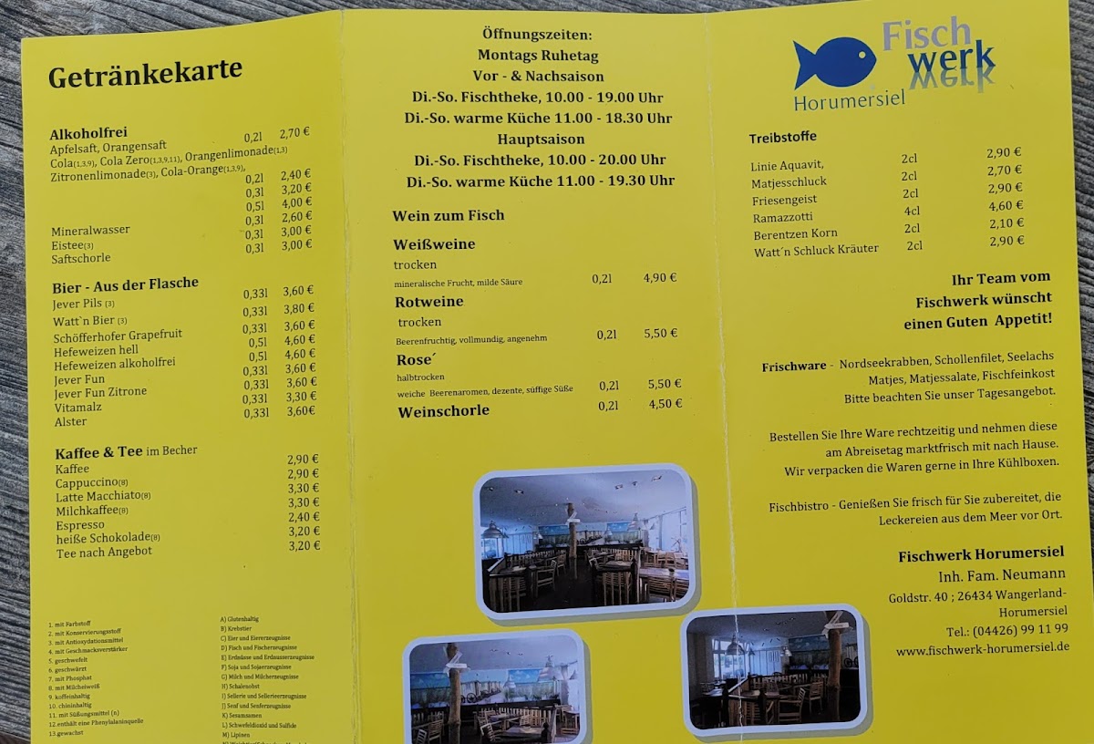 Fischwerk Horumersiel Photo Menu 1
