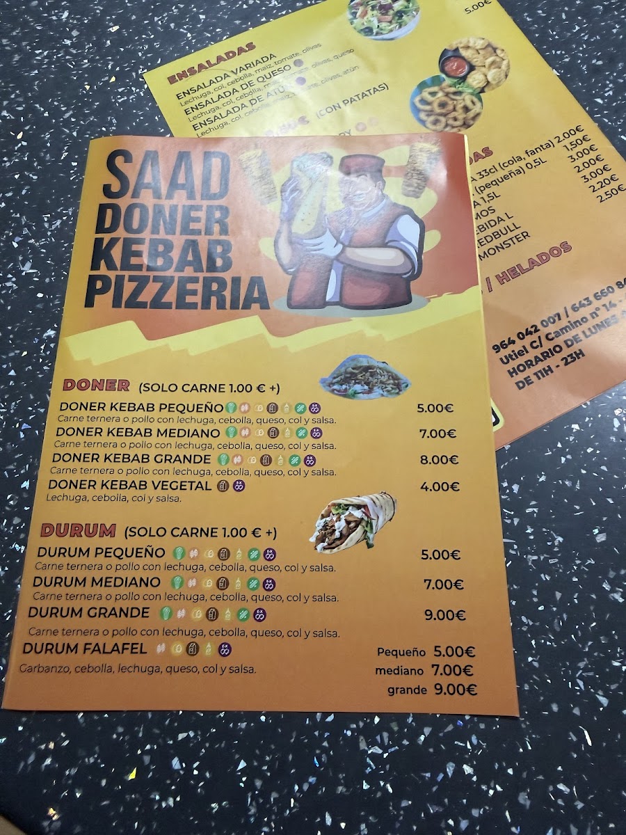 SAAD DONER KEBAB UTIEL Photo Menu 1