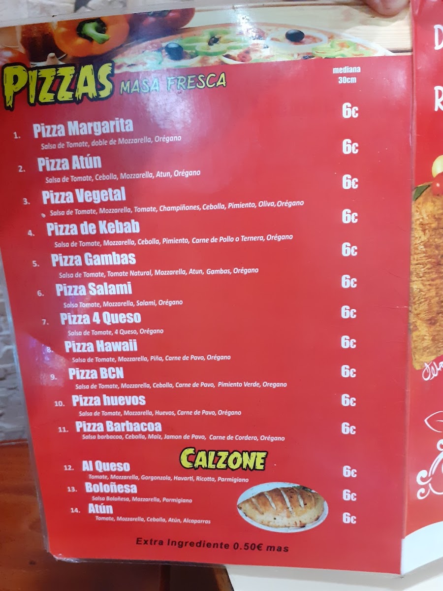 Pizza Kebab House Barcelona Photo Menu 4