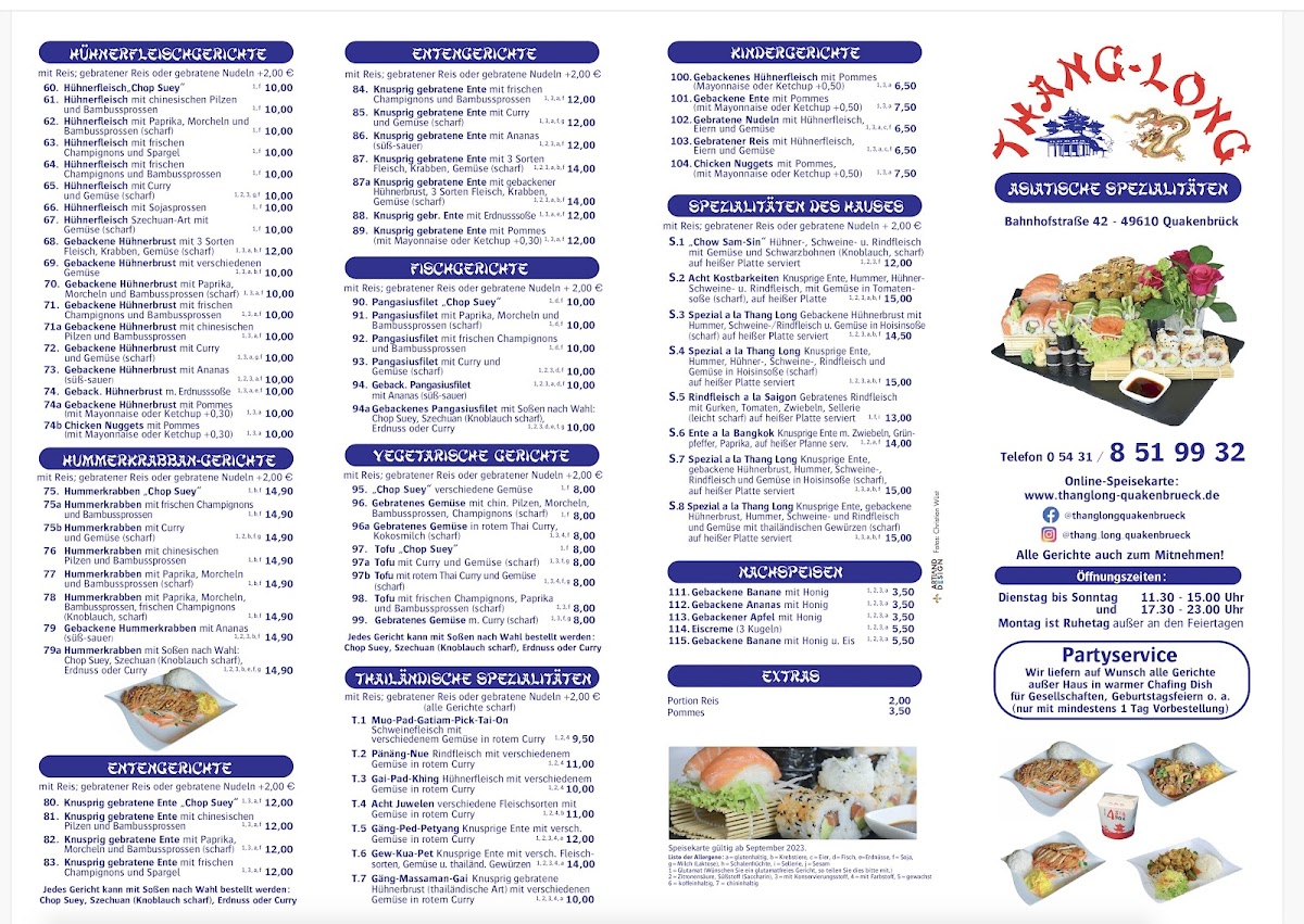 Thang Long Asiatische Spezialitäten Photo Menu 1