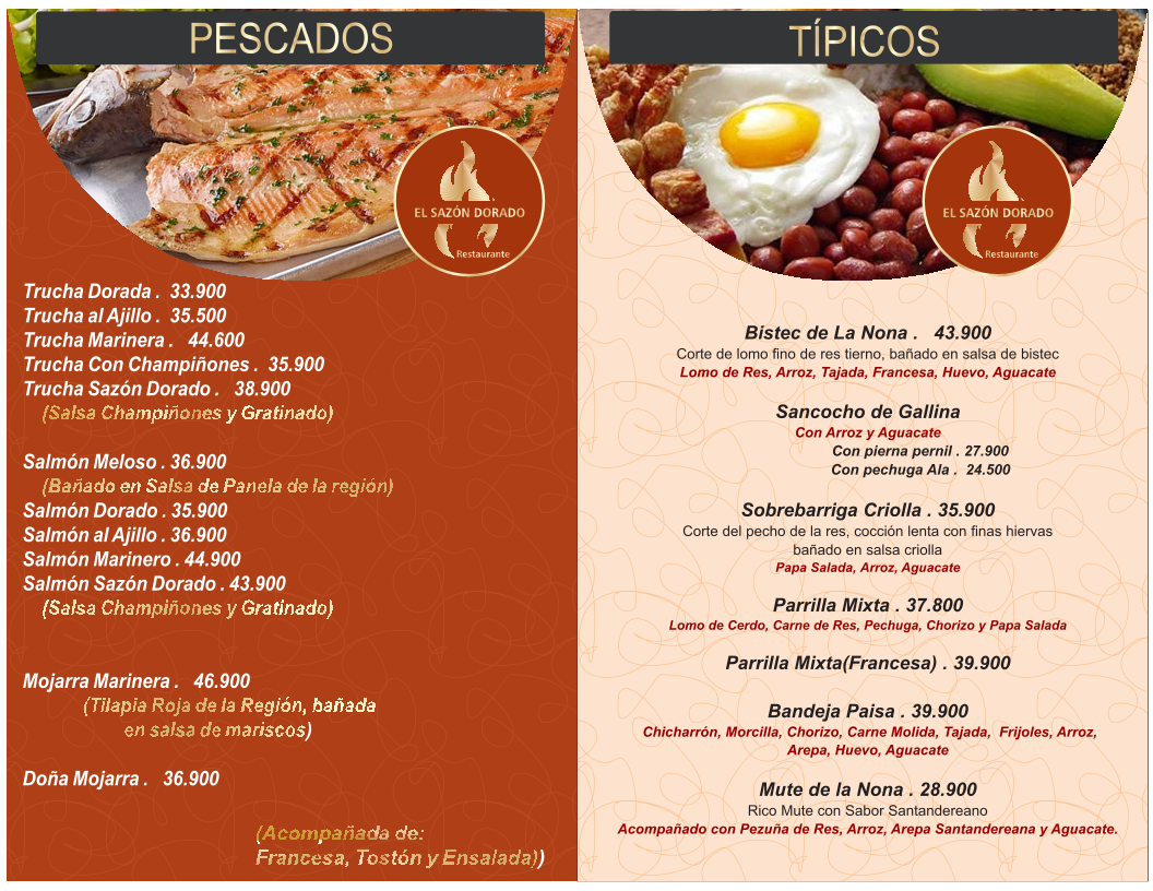 Restaurante El Sazón Dorado Campestre Photo Menu 1