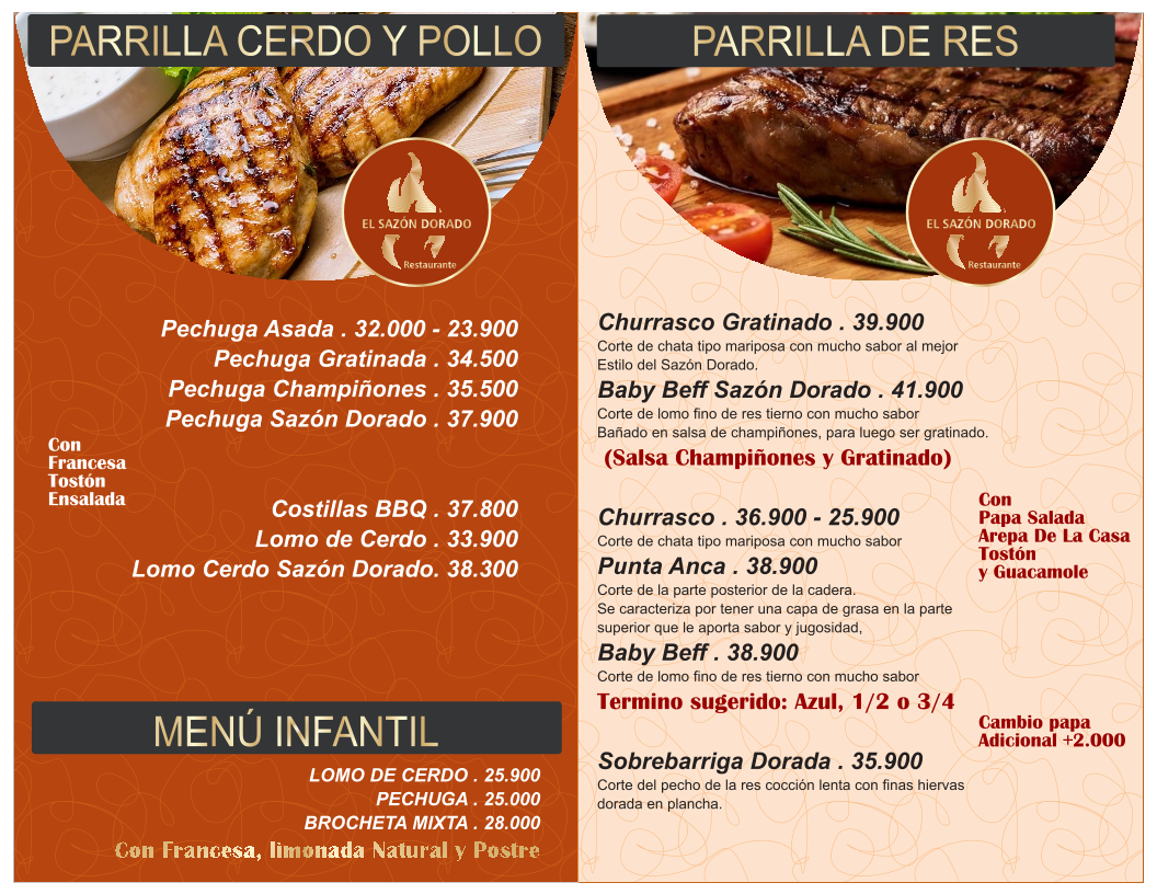 Restaurante El Sazón Dorado Campestre Photo Menu 2